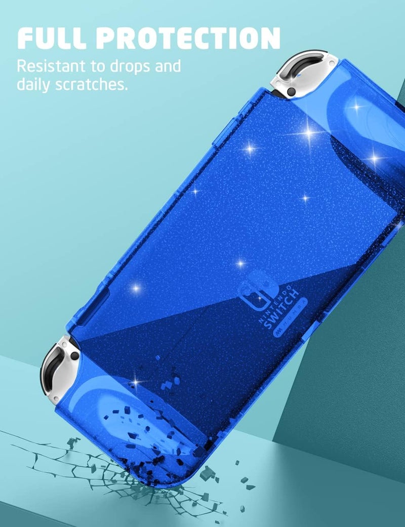 Mumba Case for Nintendo Switch OLED 2021 [Thunderbolt Series] Clear Protection with Ergonomic TPU Handle Compatible with New Switch OLED 7 inch Console and Joy-Con (Blue) - Image 5